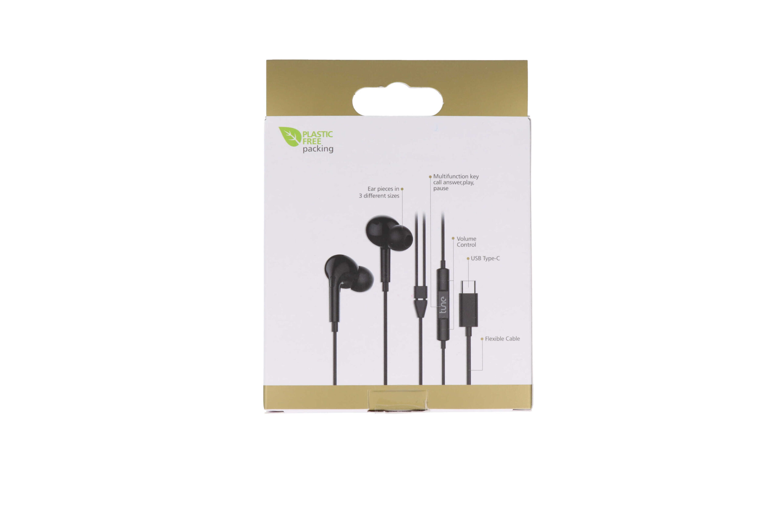 Tune Rhythm Type-C Stereo Earphones Black